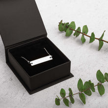 Load image into Gallery viewer, Engraved Silver Bar Chain Necklace