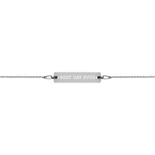 Load image into Gallery viewer, Engraved Silver Bar Chain Bracelet
