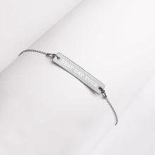Load image into Gallery viewer, Engraved Silver Bar Chain Bracelet