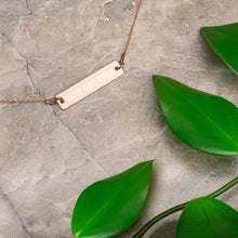 Load image into Gallery viewer, Engraved Silver Bar Chain Necklace