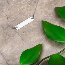 Load image into Gallery viewer, Engraved Silver Bar Chain Necklace
