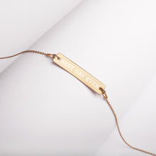 Load image into Gallery viewer, Engraved Silver Bar Chain Necklace
