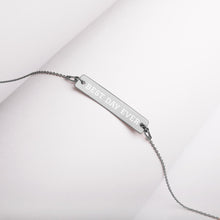 Load image into Gallery viewer, Engraved Silver Bar Chain Necklace
