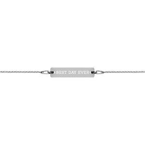 Engraved Silver Bar Chain Bracelet